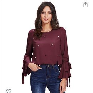 Women’s Beaded maroon Blouse